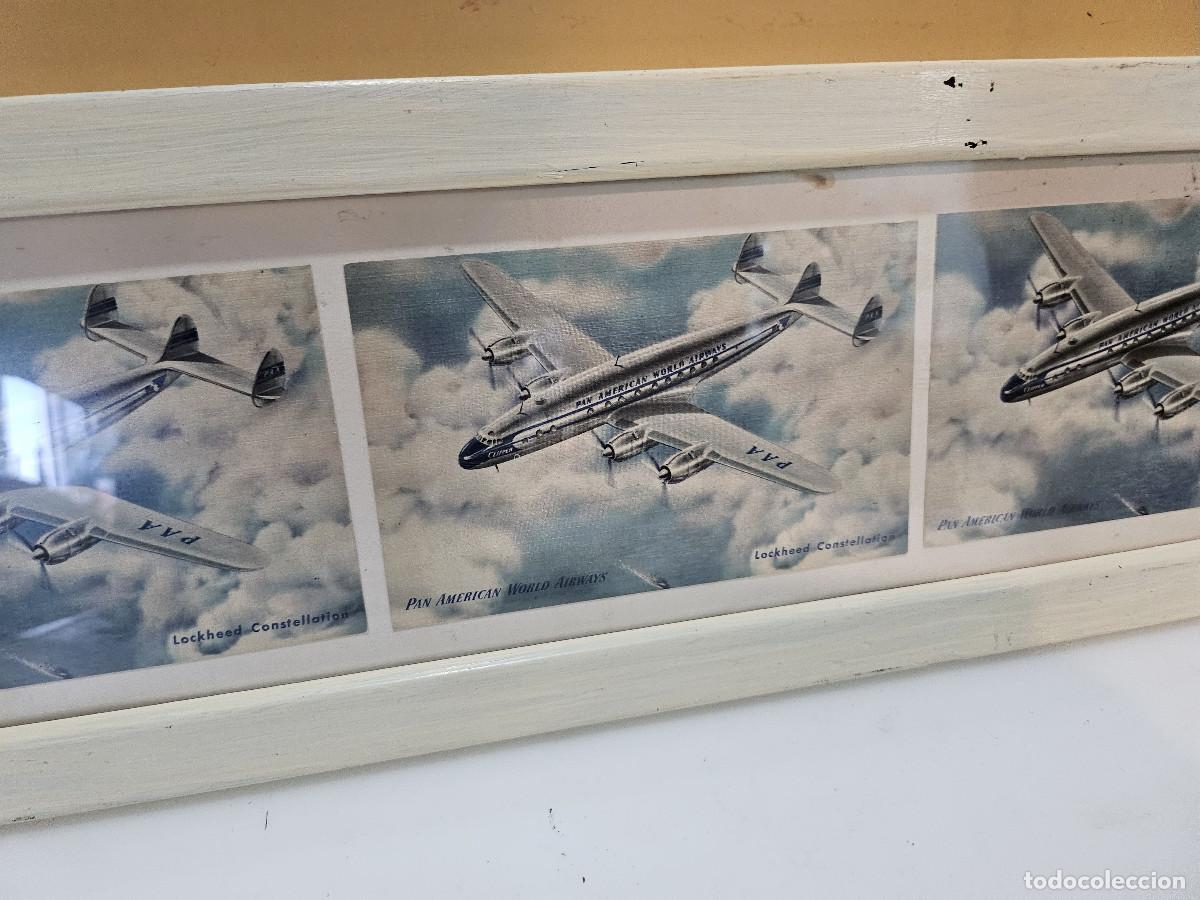 Arte: cuadro con postales de aviones - Foto 3