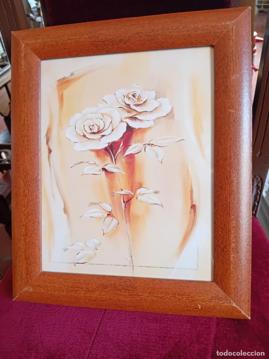 Arte: Flores enmarcada y con cristal - Foto 1