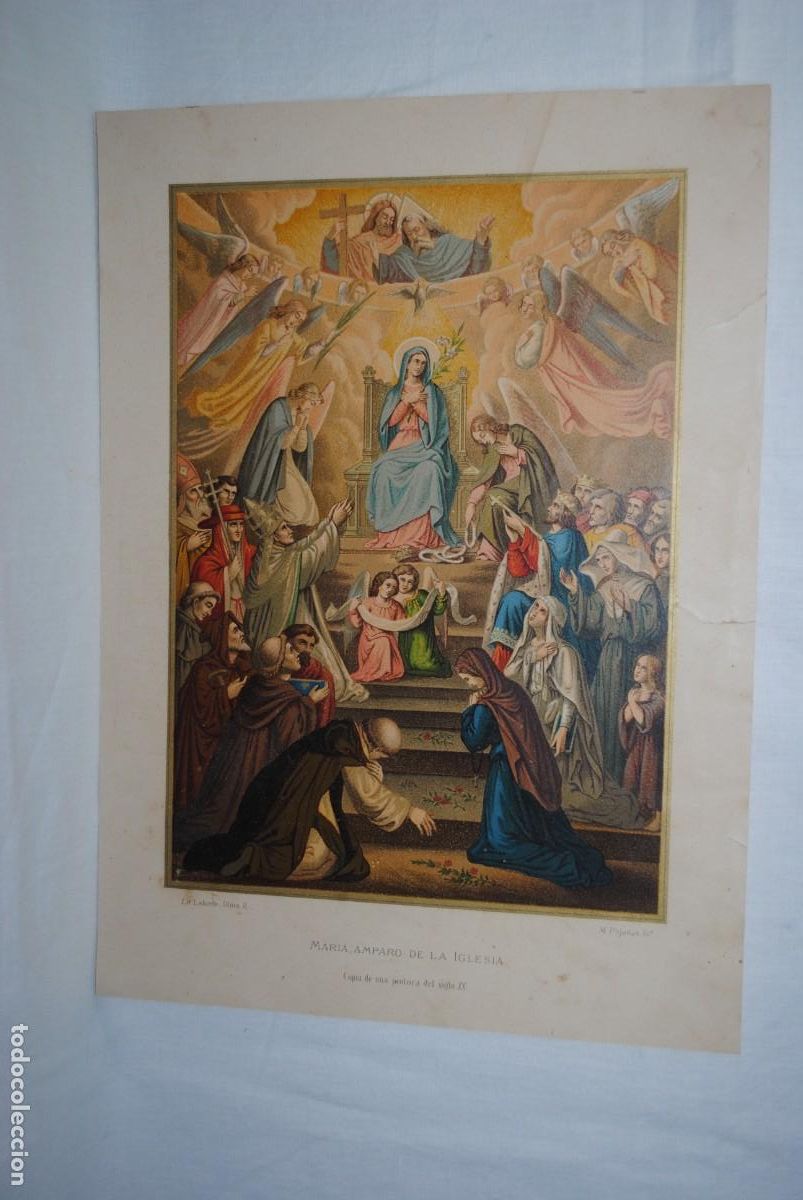 Arte: LAMINA DE MARIA , AMPARO DE LA IGLESIA . - Foto 1