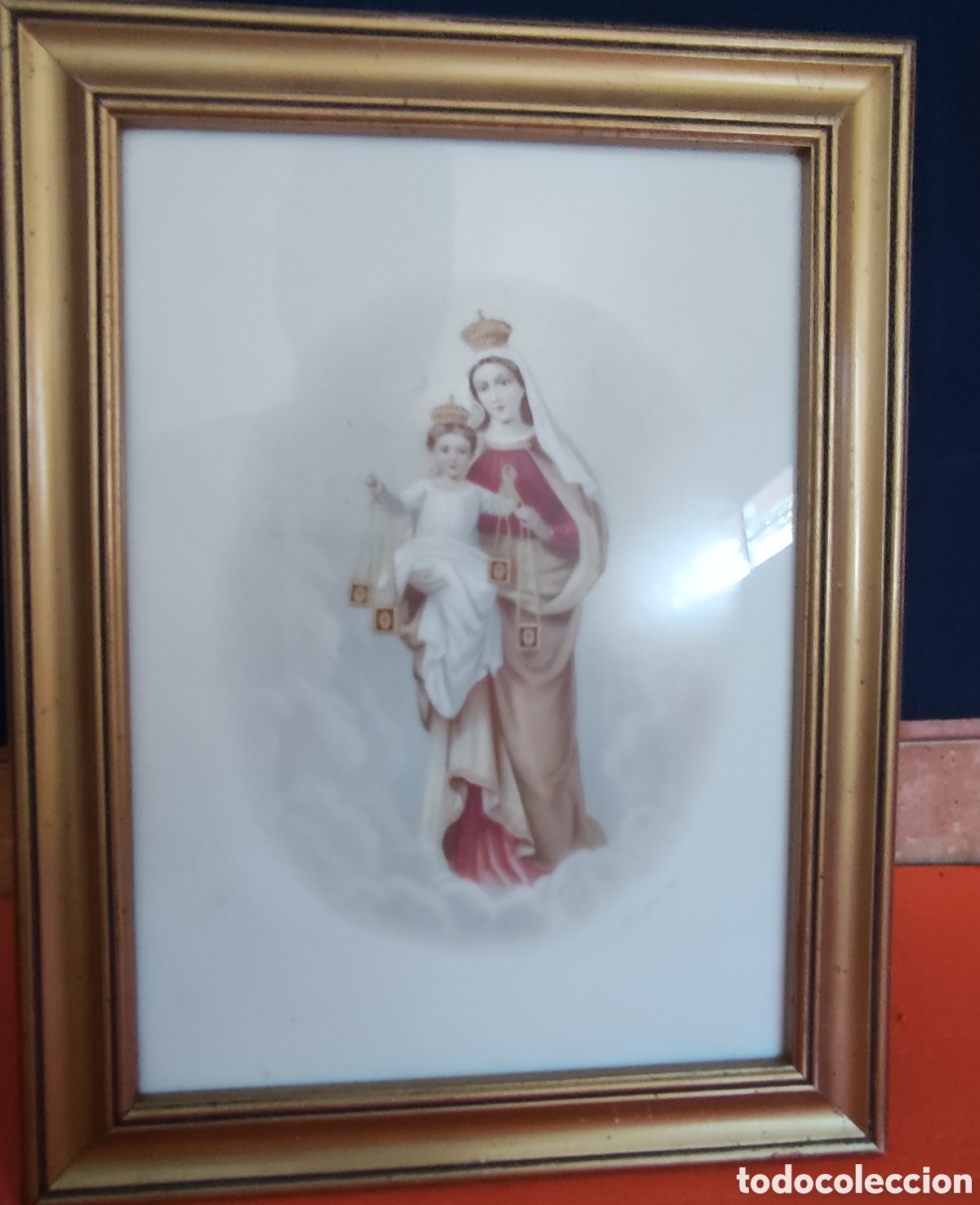Arte: Antigua lamina de la Virgen - Foto 1