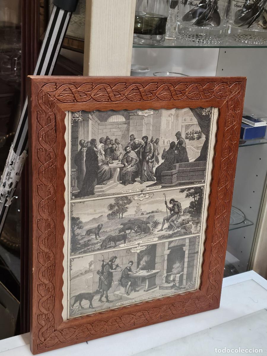 Arte: cuadro con lamina antigua religiosa - Foto 2