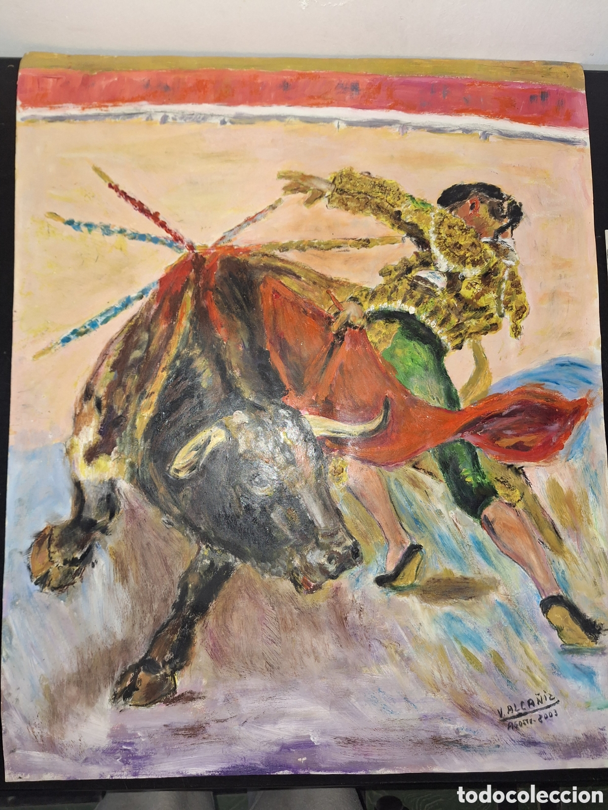 Arte: L&aacute;minas pintadas a mano toros - Foto 2