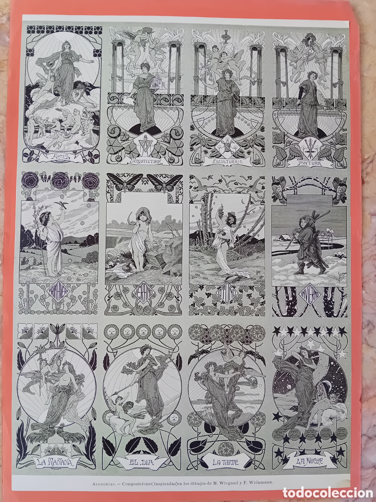 Arte: LAMINA - ALEGORIA MUCHA WIEGAND WINDMANN - Foto 1