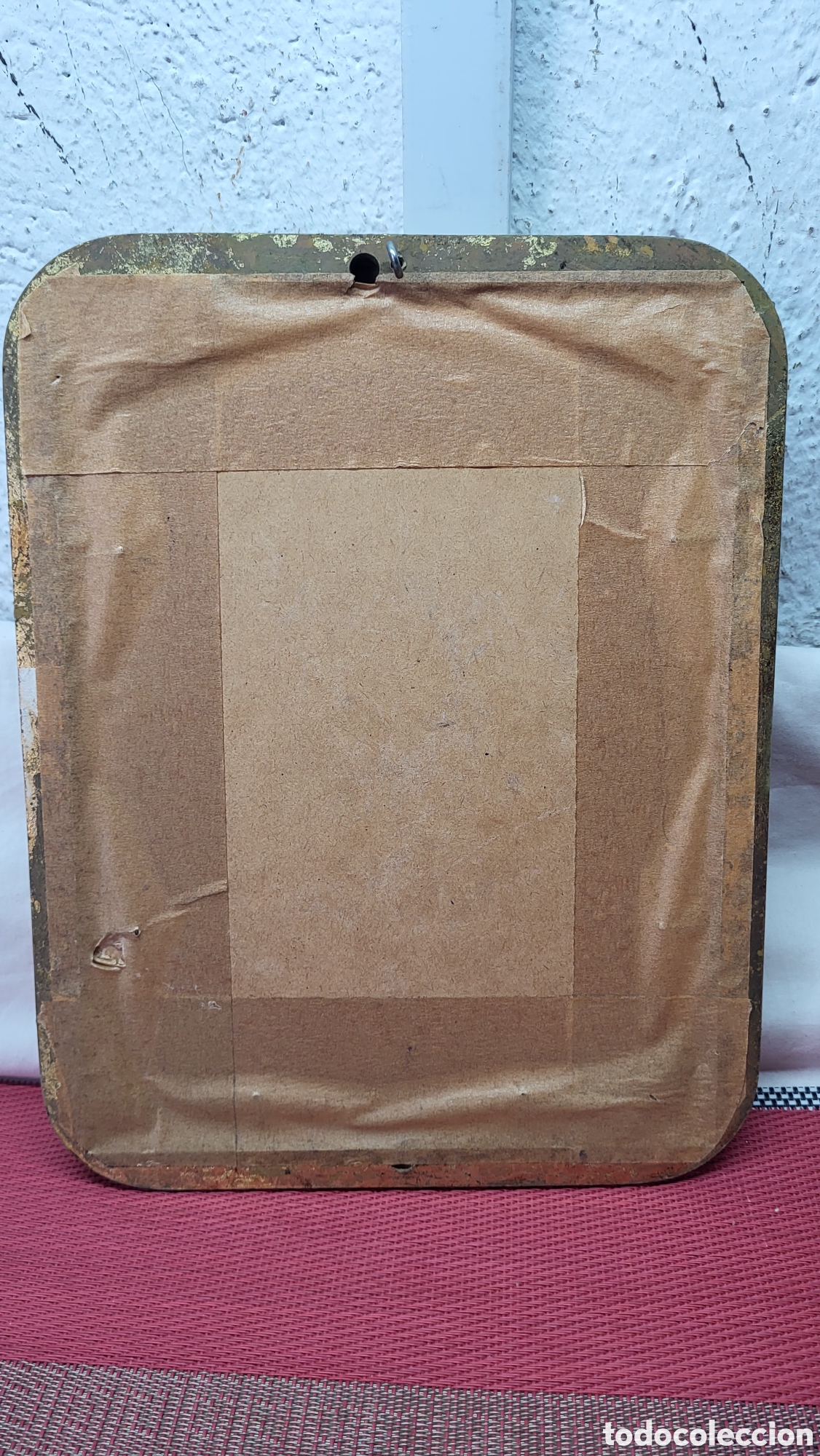Arte: Antiguo cuadro madera lamina - Foto 4