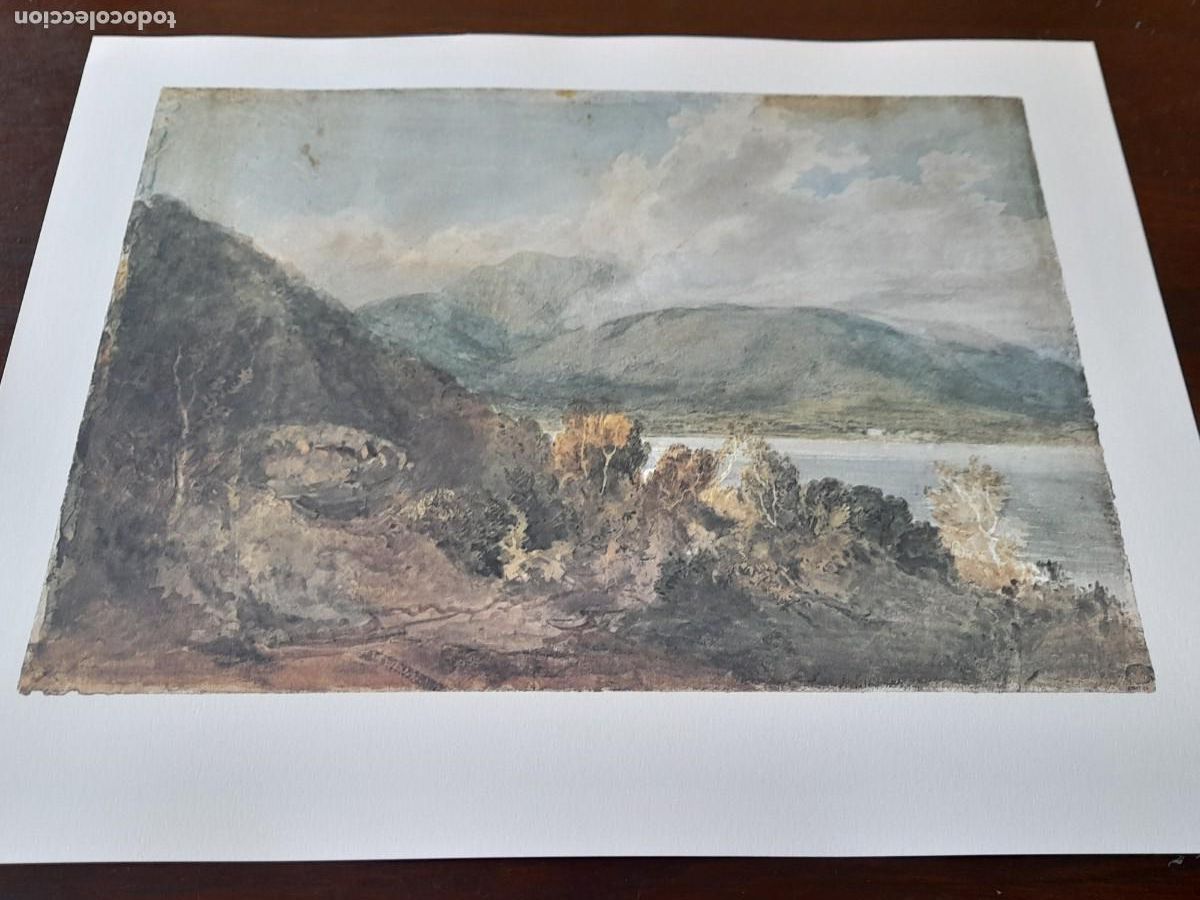 Arte: Acuarela William Turner vista de Parque Nacional del Distrito de los Lagos en Cumbria, Inglaterra