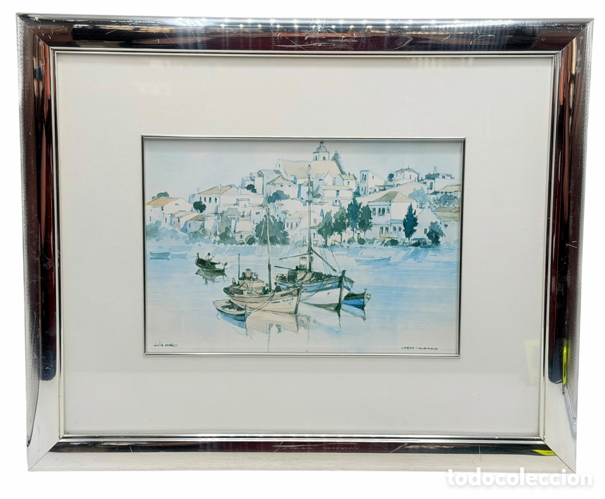 Arte: L&aacute;mina de Paisaje Marino Enmarcado