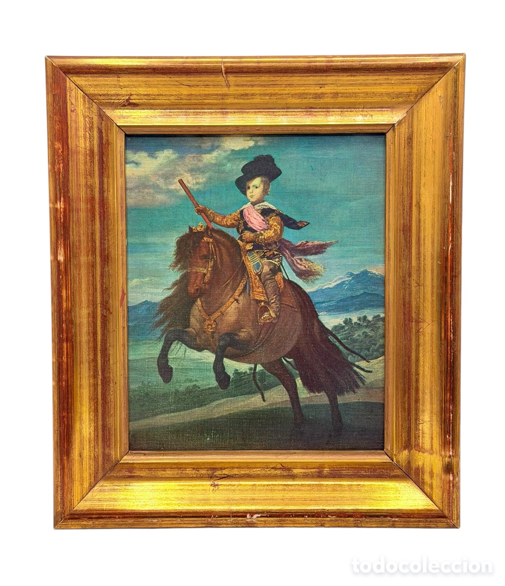 Arte: Antigua L&aacute;mina de Pintura Cl&aacute;sica Enmarcada