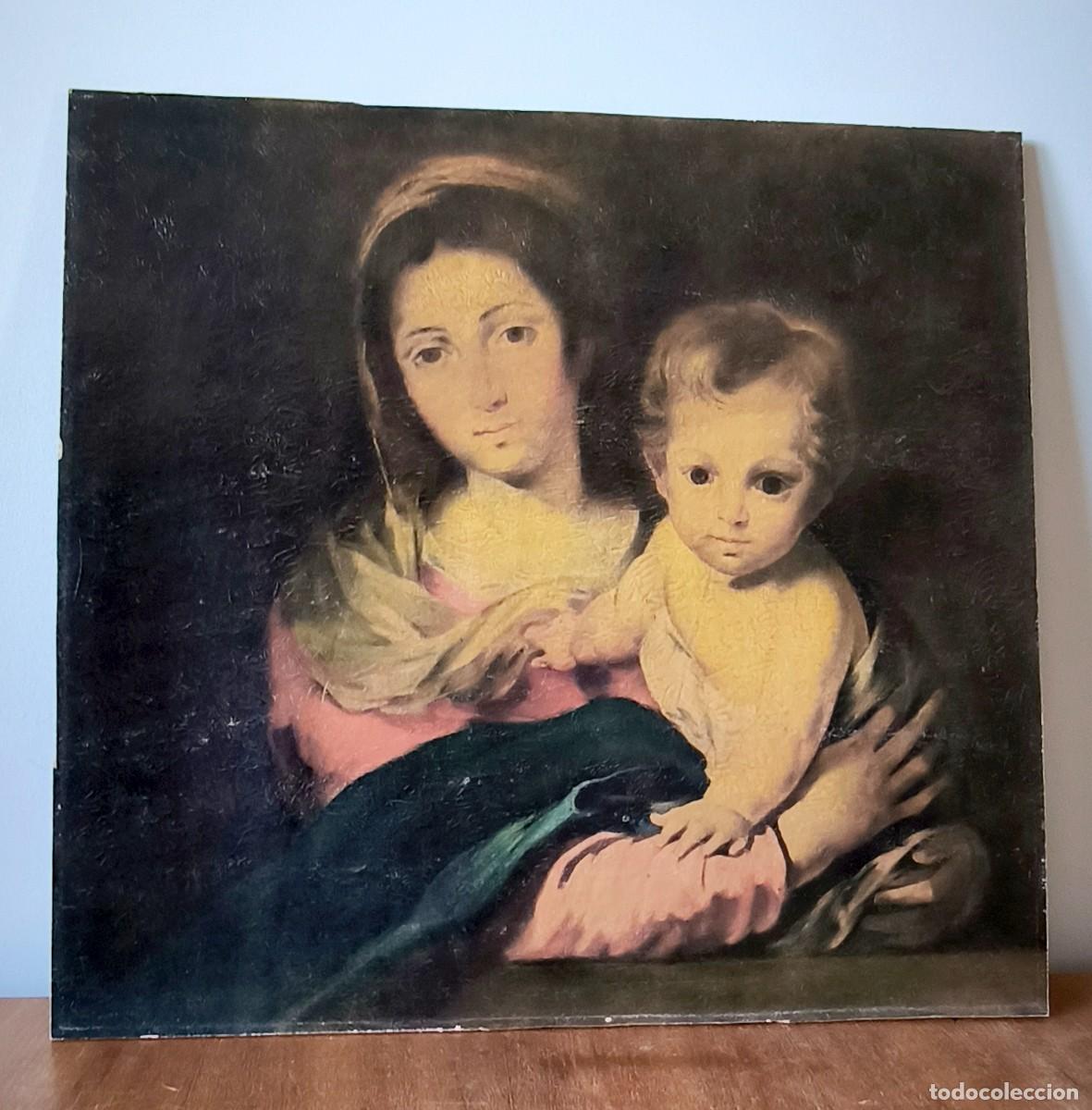 Arte: Reproducci&oacute;n Virgen con ni&ntilde;o Murillo a&ntilde;os 70
