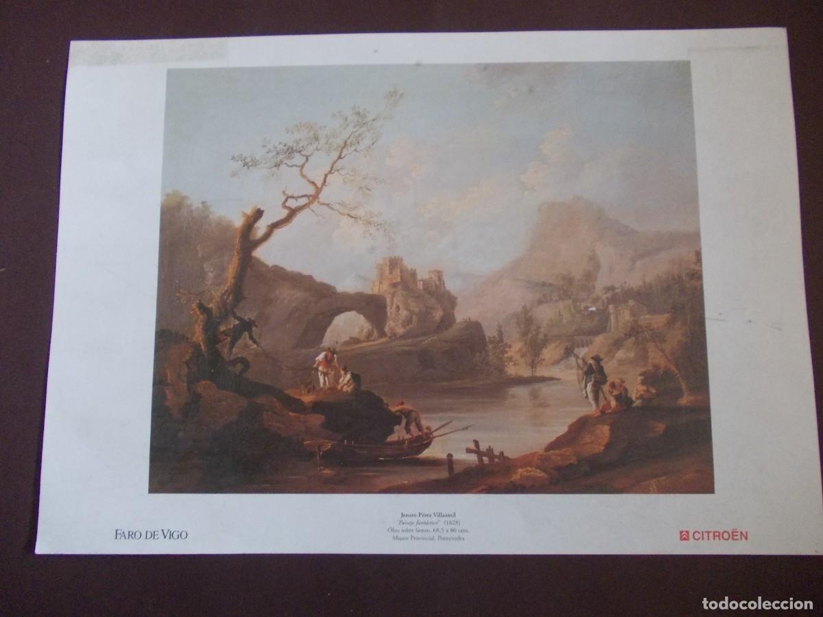 Arte: Lamina Jenaro Perez Villaamil Paisaje Fantastico Coleccion Citroen Faro de Vigo