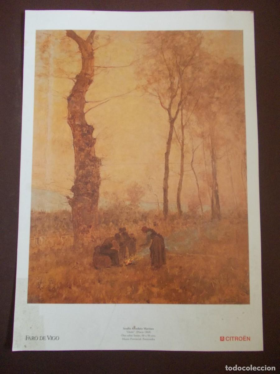 Arte: L&aacute;mina &ldquo;Oto&ntilde;o&rdquo; Seraf&iacute;n Avenda&ntilde;o 1881 edici&oacute;n Faro de Vigo Citro&euml;n arte gallego paisaje rom&aacute;ntico vin