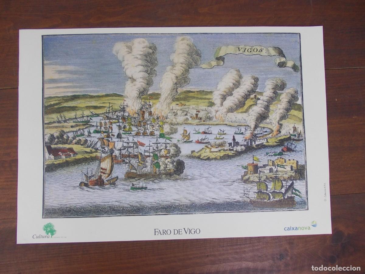 Arte: L&aacute;mina hist&oacute;rica Vigo batalla naval siglo XVIII edici&oacute;n cultural Faro de Vigo Caixanova mar&iacute;timo