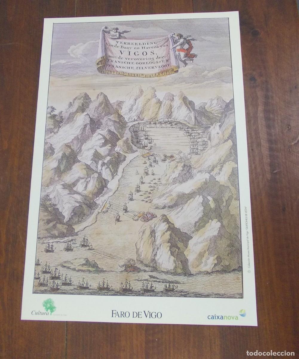 Art: L&aacute;mina hist&oacute;rica Verbeelding van de Baay en Havens van Vigo Colecci&oacute;n cultural Vigo batalla mar&iacute;tima