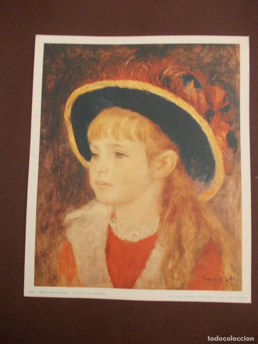 Arte: L&aacute;mina Renoir Fillette au Chapeau 1967 Braun impresi&oacute;n vintage arte cl&aacute;sico retrato ni&ntilde;a sombrero