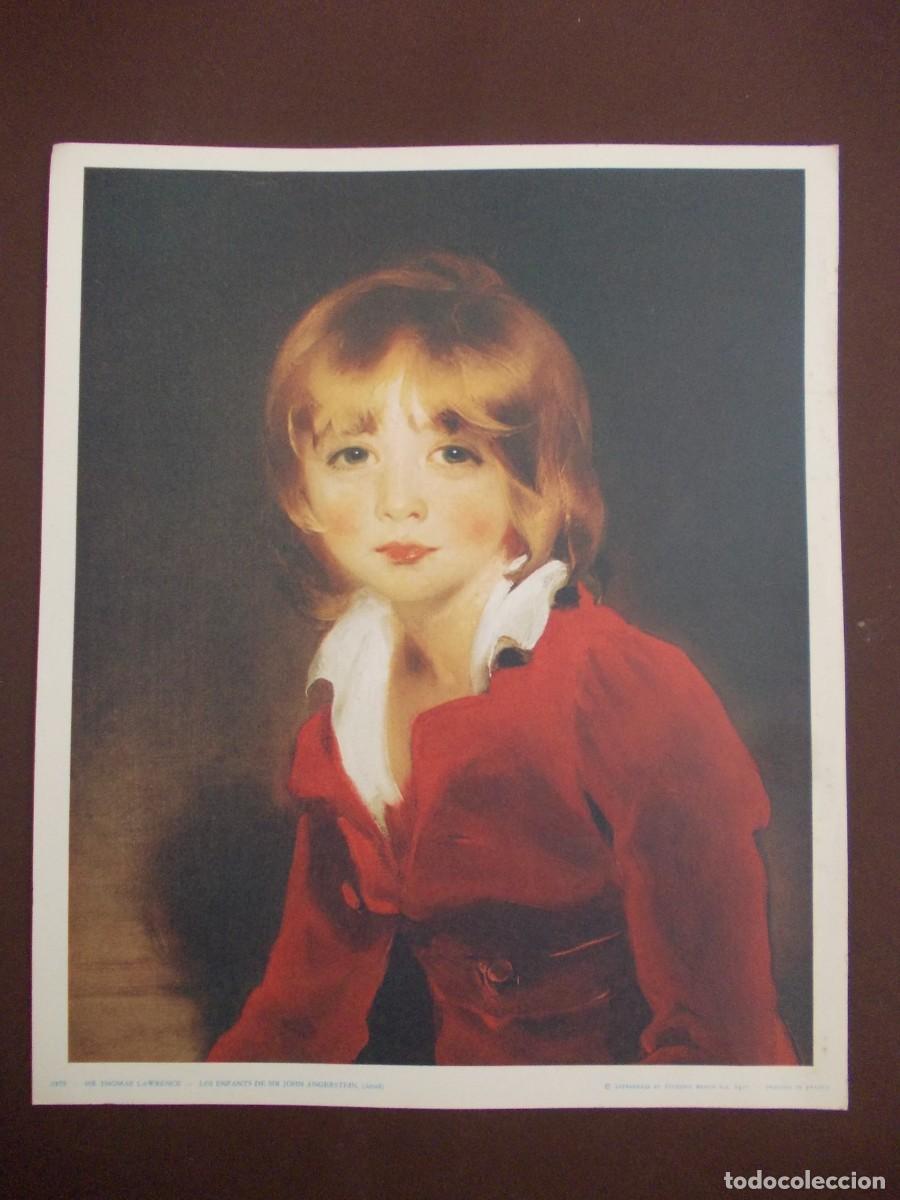 Arte: L&aacute;mina Sir Thomas Lawrence Les Enfants de Sir John Angerstein Ediciones Braun 1977 reproducci&oacute;n