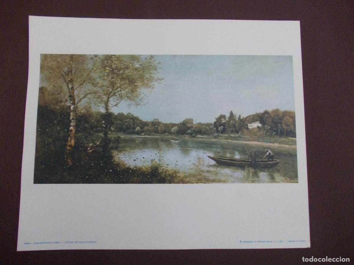 Arte: L&aacute;mina Jean‑Baptiste Corot L&rsquo;&Eacute;tang de Ville‑d&rsquo;Avray Ediciones Braun reproducci&oacute;n paisaje rom&aacute;ntico