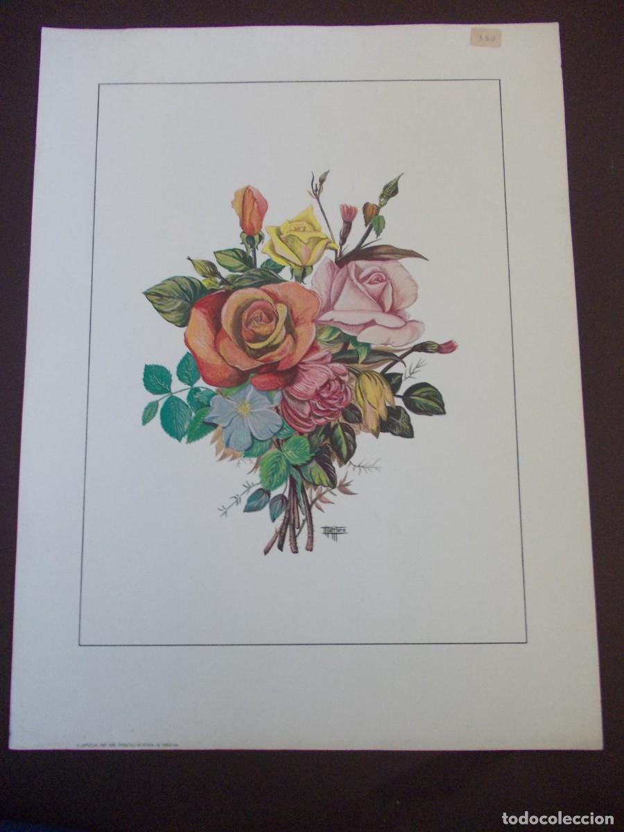 Kunst: L&aacute;mina flores vintage Montero impresi&oacute;n Espa&ntilde;a LAFAYOL JAPIZUA arte decoraci&oacute;n retro