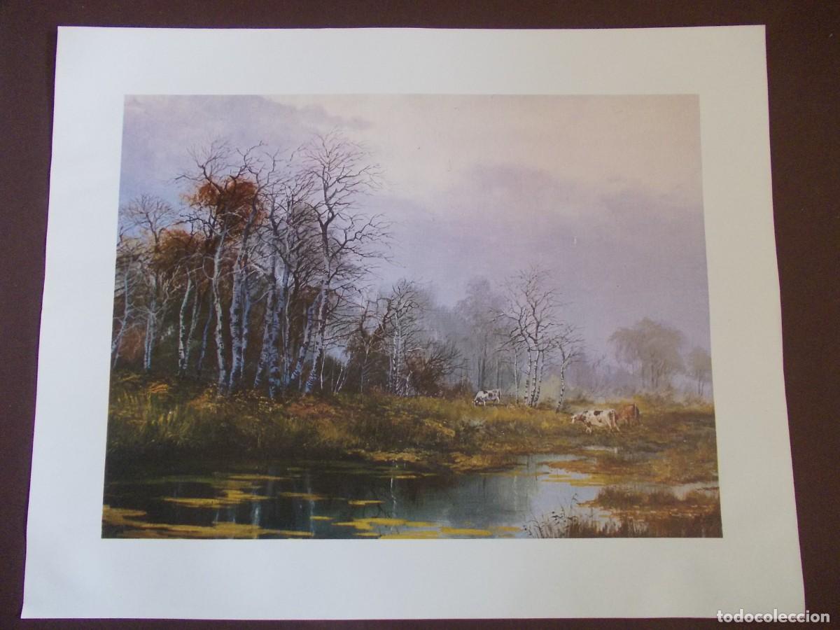 Art: L&aacute;mina paisaje rural vacas Japizua decoraci&oacute;n vintage naturaleza campestre