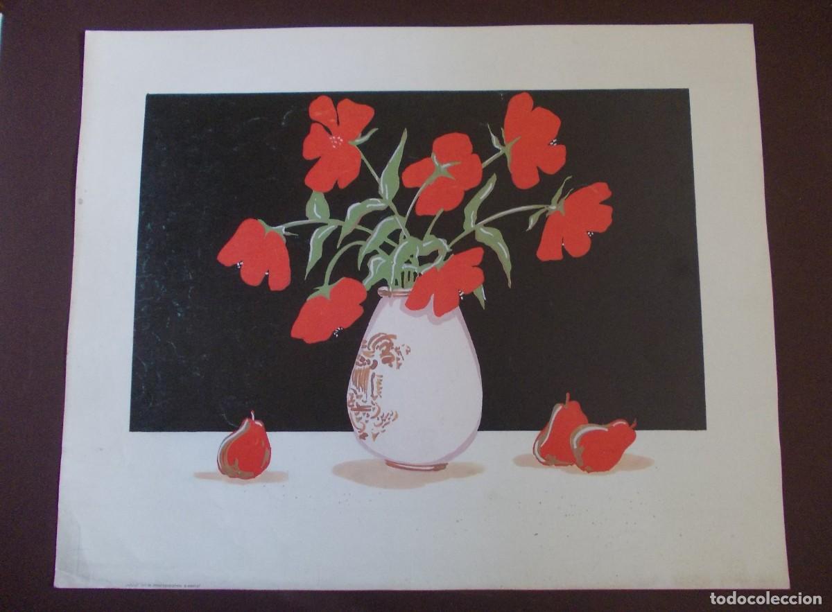 Arte: L&aacute;mina bodeg&oacute;n tulipanes rojos JAPIZUA Ref. 66 minimalismo vintage decoraci&oacute;n moderna