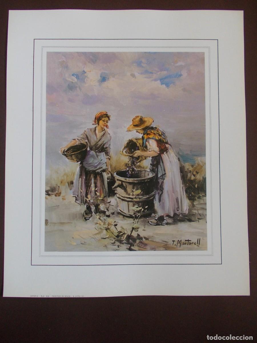 Art: L&aacute;mina de vendimia T. Martorell uvas sudor y glamour rural inesperado