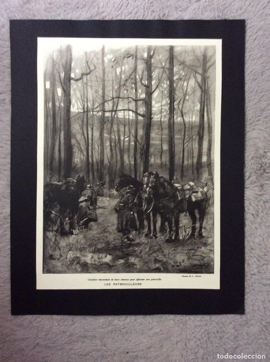 Arte: Les Patrouilleurs, dessin de L. Jonas ( combates na Finl&acirc;ndia em 1940 ). Estampa origin. de 1940