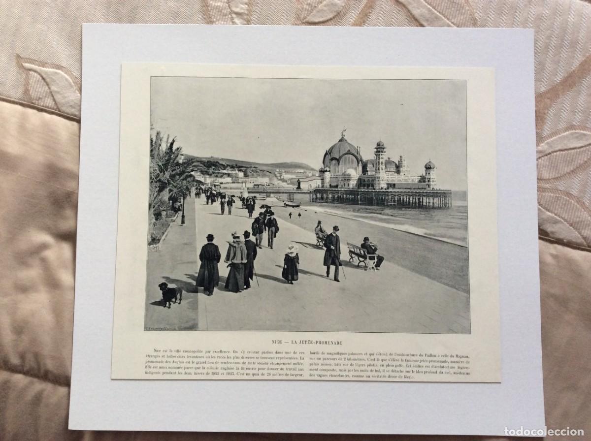Arte: Nice - La Jet&eacute;e - Promenade - L&aacute;mina fotogr&aacute;fica mon&oacute;crom&aacute;tica do s&eacute;culo XIX