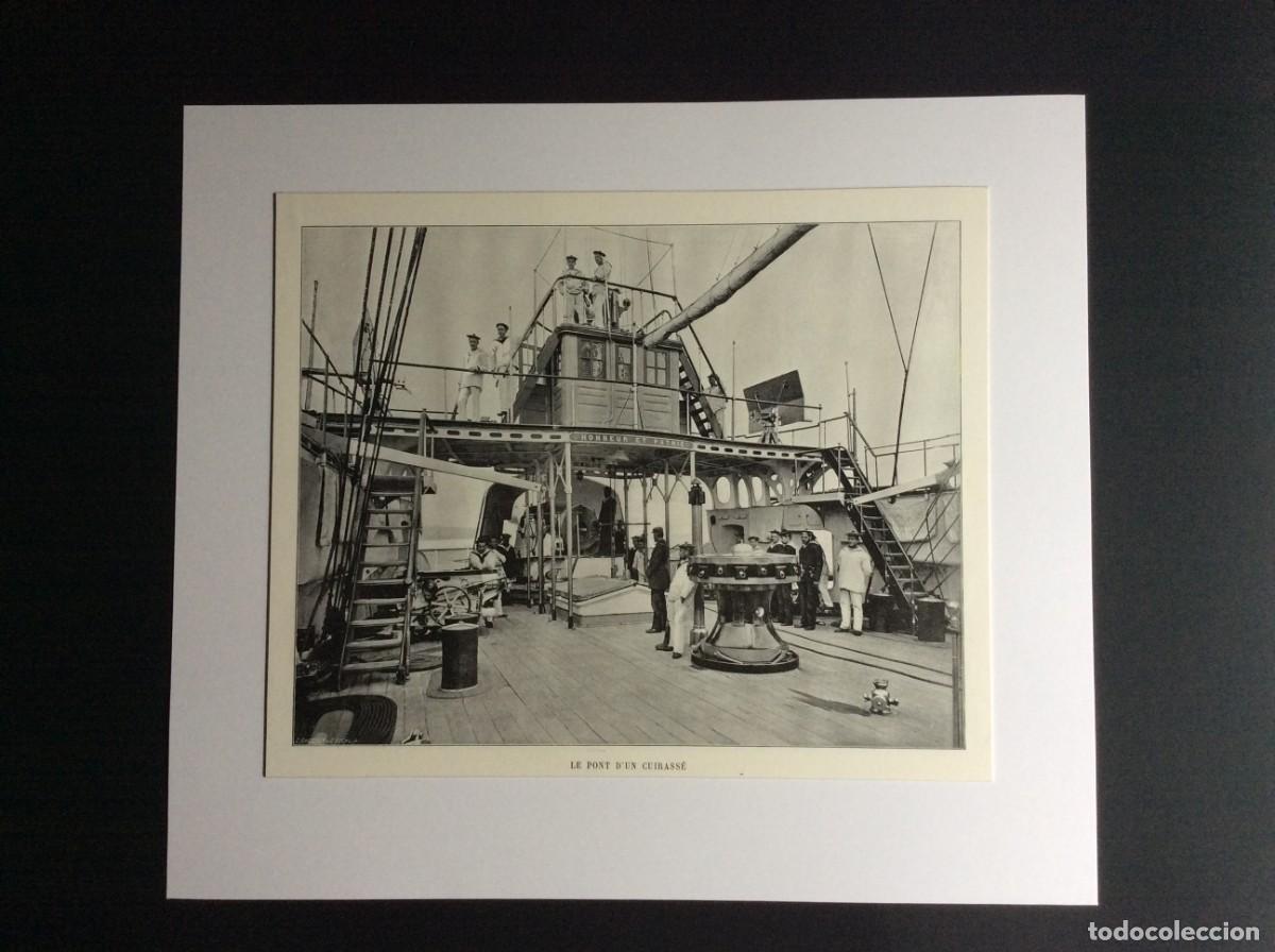 Art: Le pont d&acute;un cuirass&eacute;. L&aacute;mina fotogr. monocrom&aacute;tica do s&eacute;culo XIX.