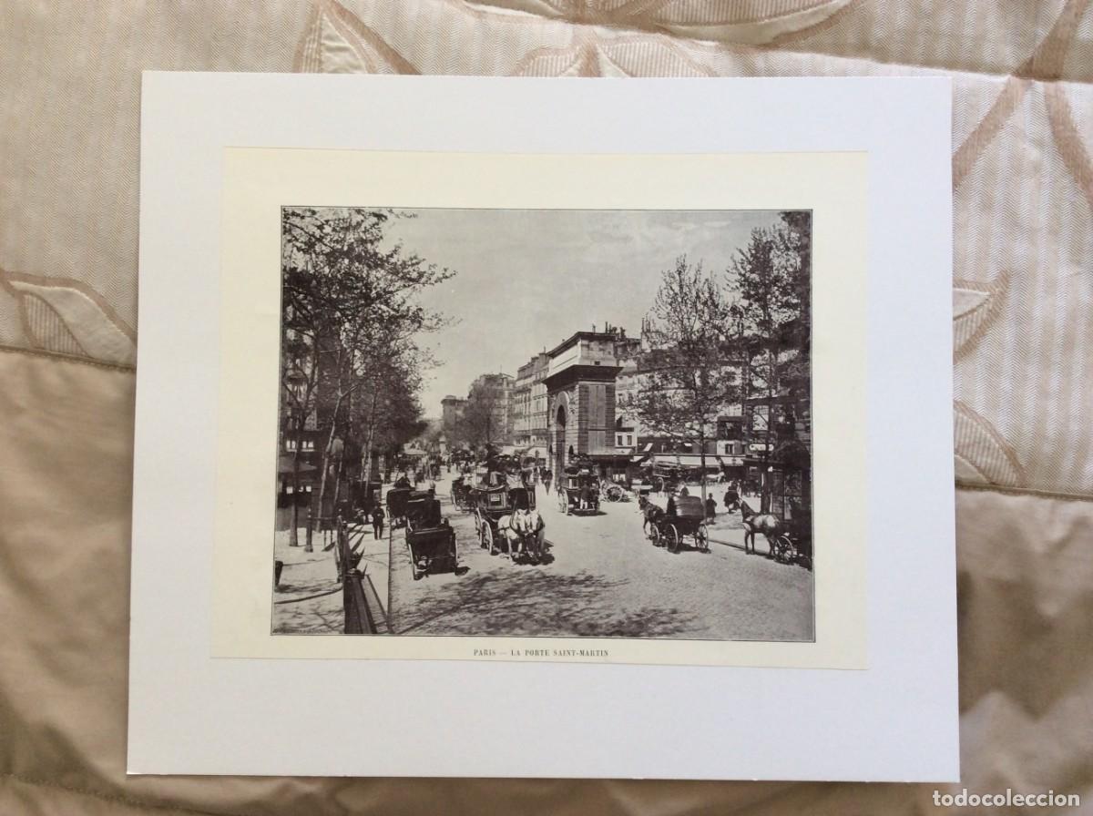 Arte: Paris - La Porte Saint - Martin. L&aacute;mina fotograf. monocrom&aacute;tica do s&eacute;culo XIX. Raro