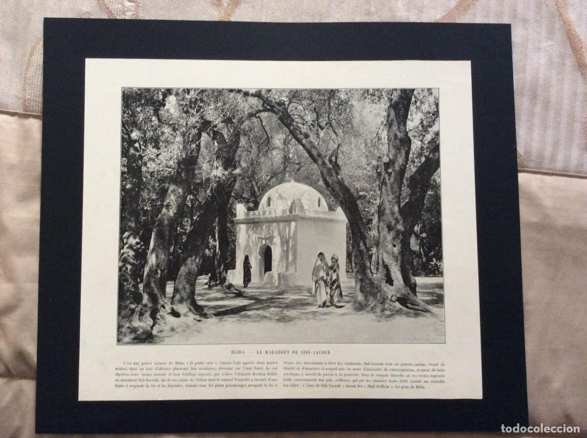Arte: Blida - Le Marabout de Sidi - Yacoub - L&aacute;mina fotogr&aacute;fica monocrom&aacute;tica do s&eacute;culo XIX