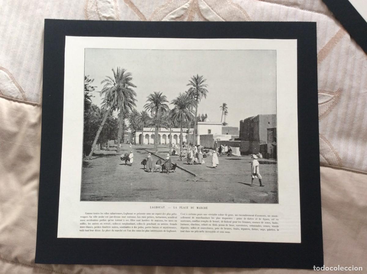 Arte: Laghouat - La Place du March&eacute; - L&aacute;mina fotogr. monocrom&aacute;tica do s&eacute;c. XIX