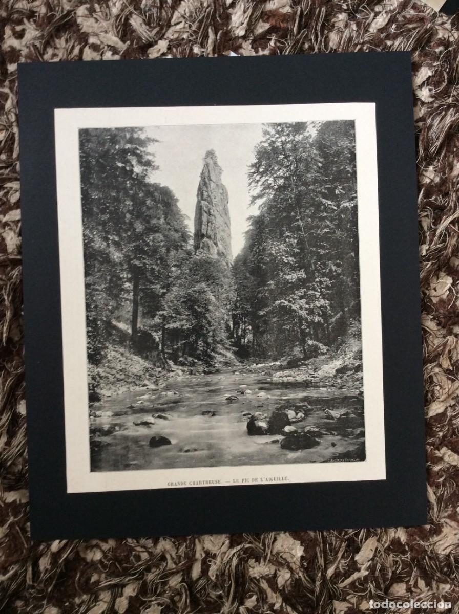 Arte: Grande Chartreuse - Le Pic de l&acute;Aiguille- L&aacute;mina fotogr. monocrom&aacute;tica do s&eacute;c. XIX