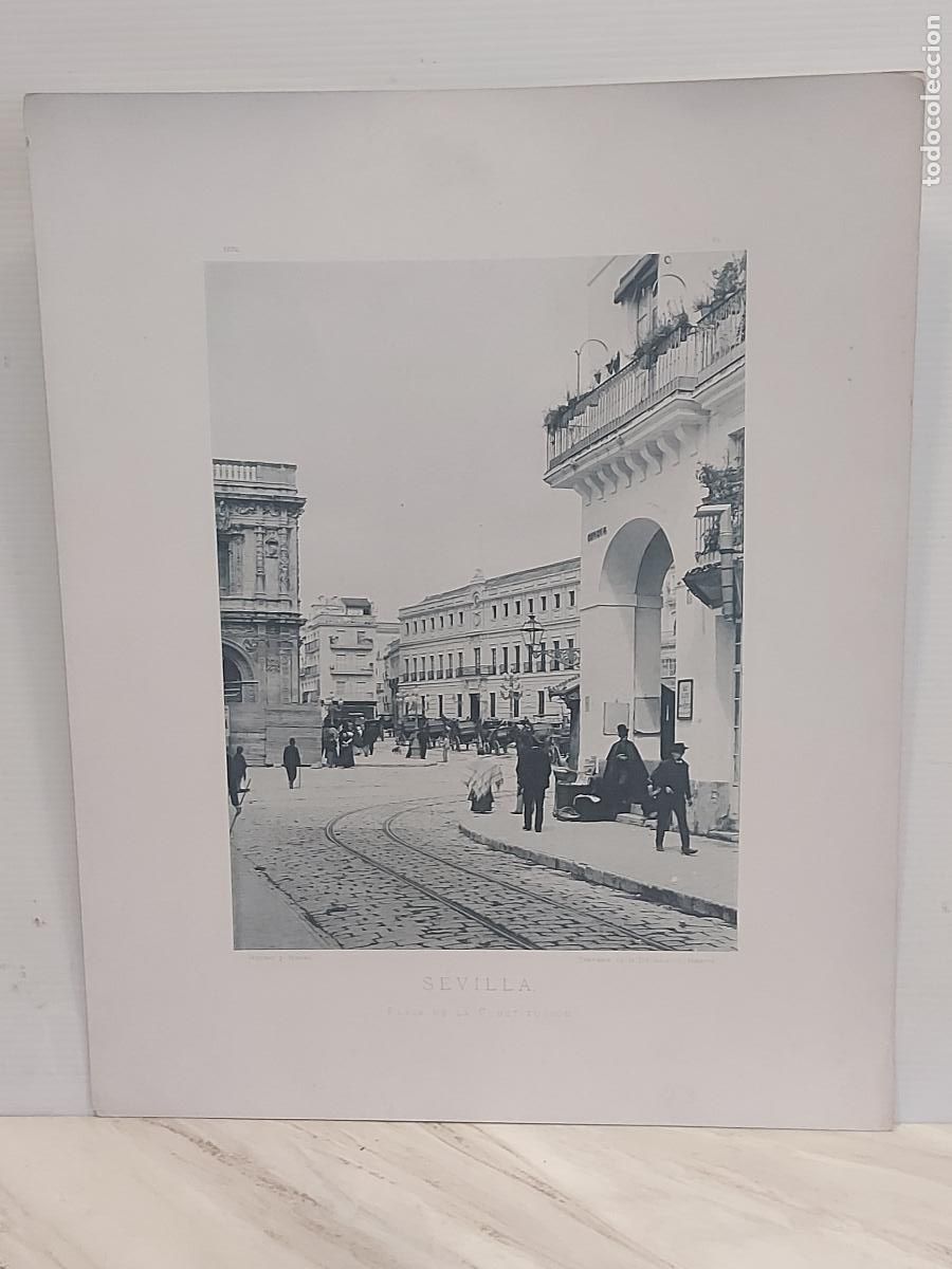 Arte: A&Ntilde;O 1893 !! SEVILLA / LA ESPA&Ntilde;A ILUSTRADA / PLAZA / L&Aacute;MINA 26X32CM. / HAUSER Y MENET