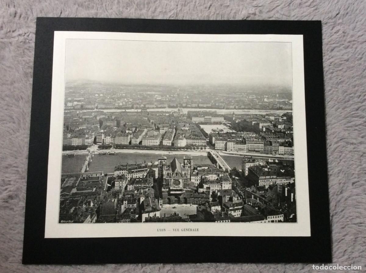 Art: Lyon - Vue g&eacute;n&eacute;rale - L&aacute;mina fotogr&aacute;fica monocrom&aacute;tica do s&eacute;culo XIX