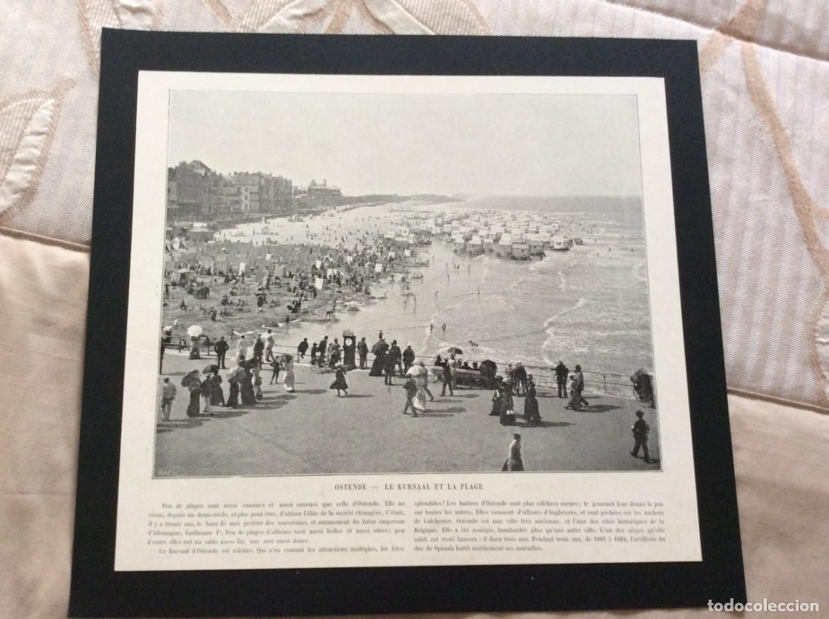 Art: Ostende - Le Kursaal et la plage - L&aacute;mina fotogr. monocrom. do s&eacute;culo XIX