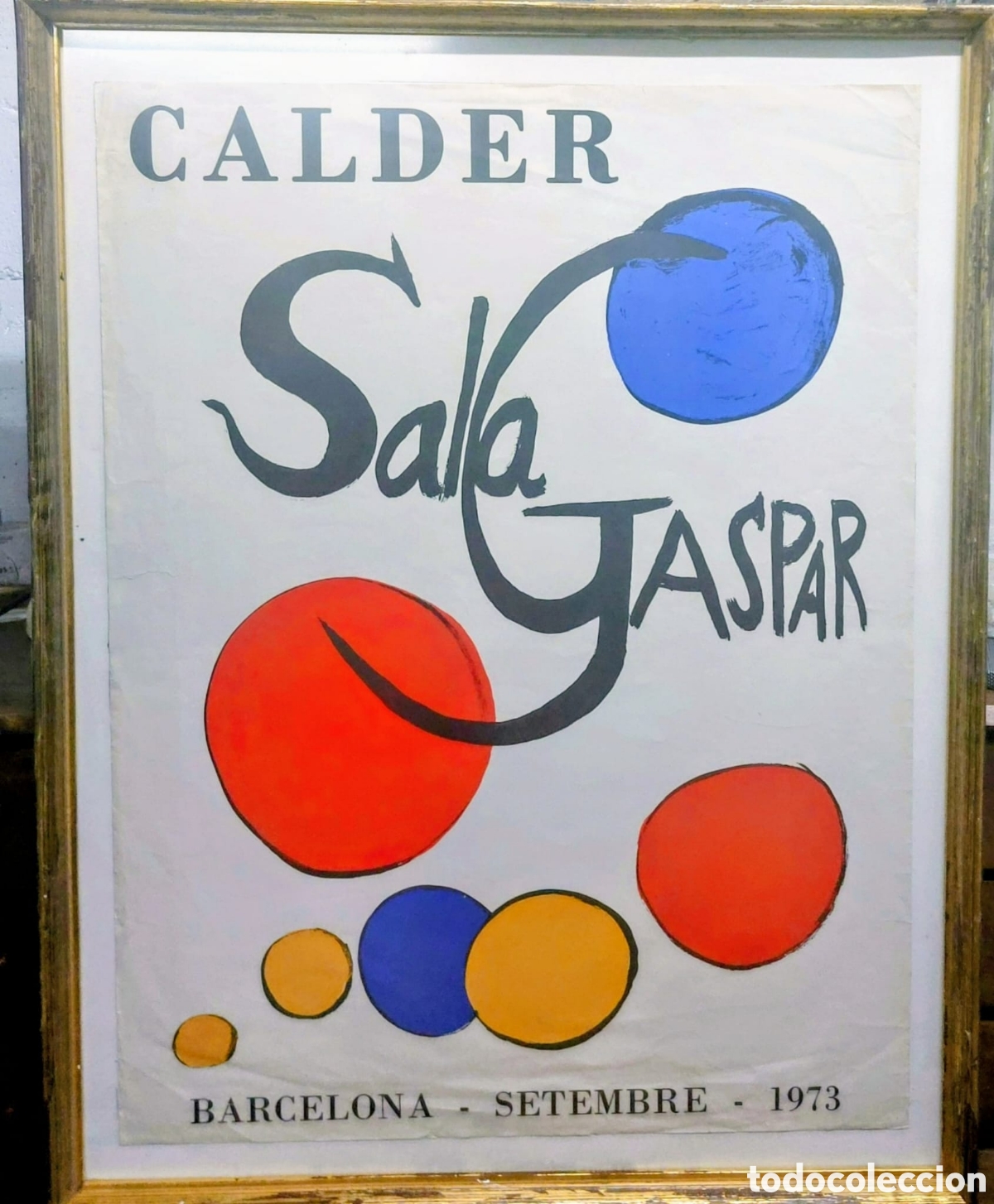 Arte: MIRO JOAN CARTEL ORIGINAL 75X 56 AN̈O 1973 SEPTIEMBRE CALDER SALA GASPAR PERFECTO