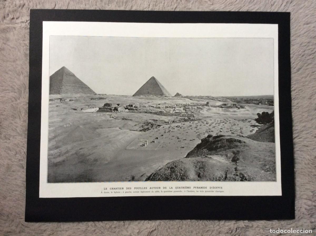 Arte: Le chantier des fouilles autour de la quatri&egrave;me pyramide d&acute;&Eacute;gypte. L&aacute;mina fotogr. momocrom. S&eacute;c. XIX