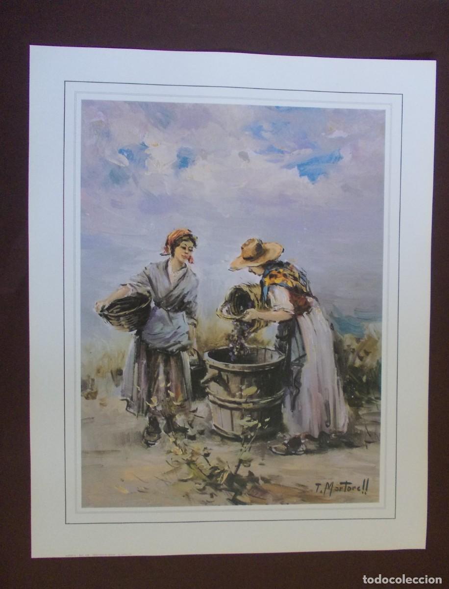Arte: L&aacute;mina de vendimia mediterr&aacute;nea T. Martorell escena costumbrista campo rural edici&oacute;n JAPIZUA