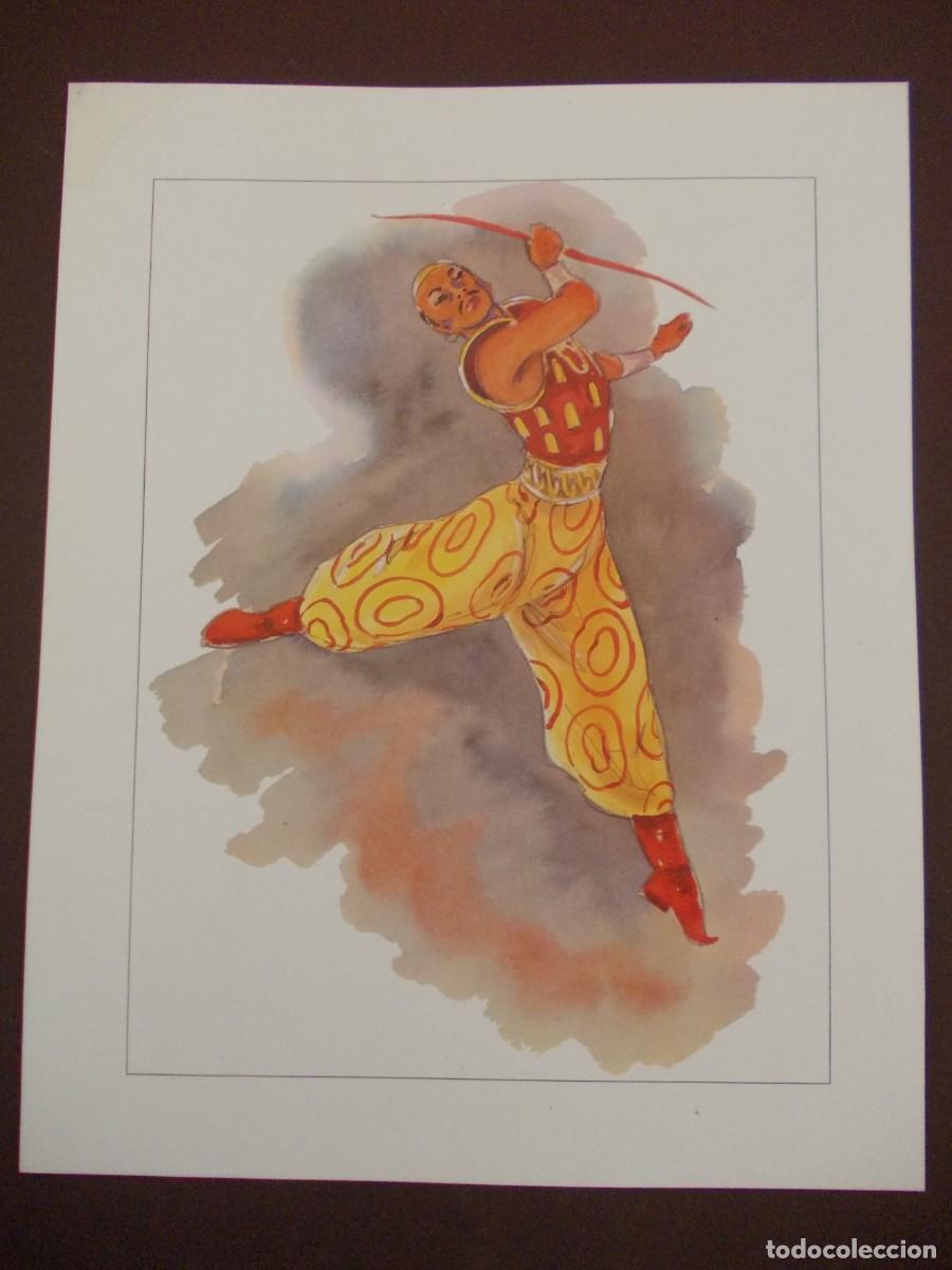 Arte: L&aacute;mina de acr&oacute;bata danzante lamina teatral Ballet ruso edici&oacute;n JAPIZUA