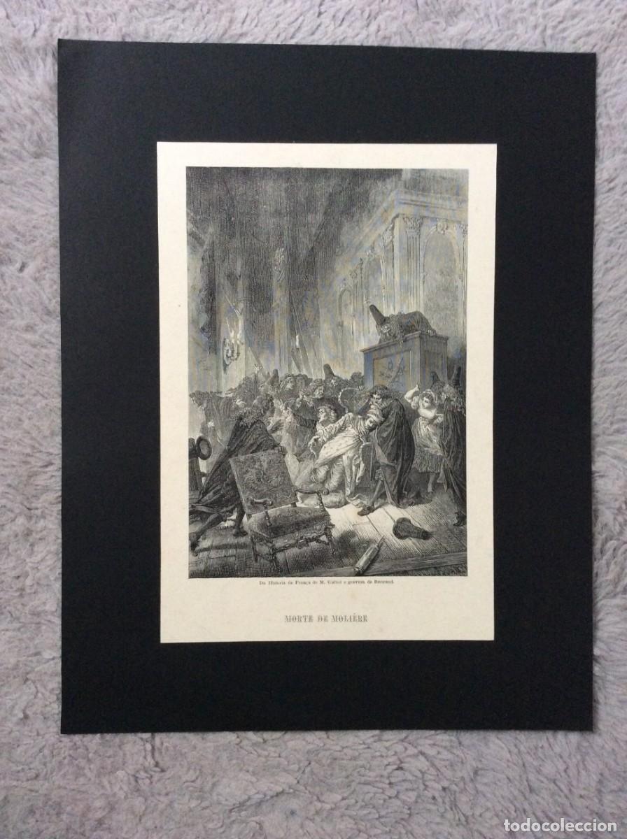 Arte: Morte de Moli&eacute;re. D historia de Fran&ccedil;a de M. Guizot e gravura de Bertrand