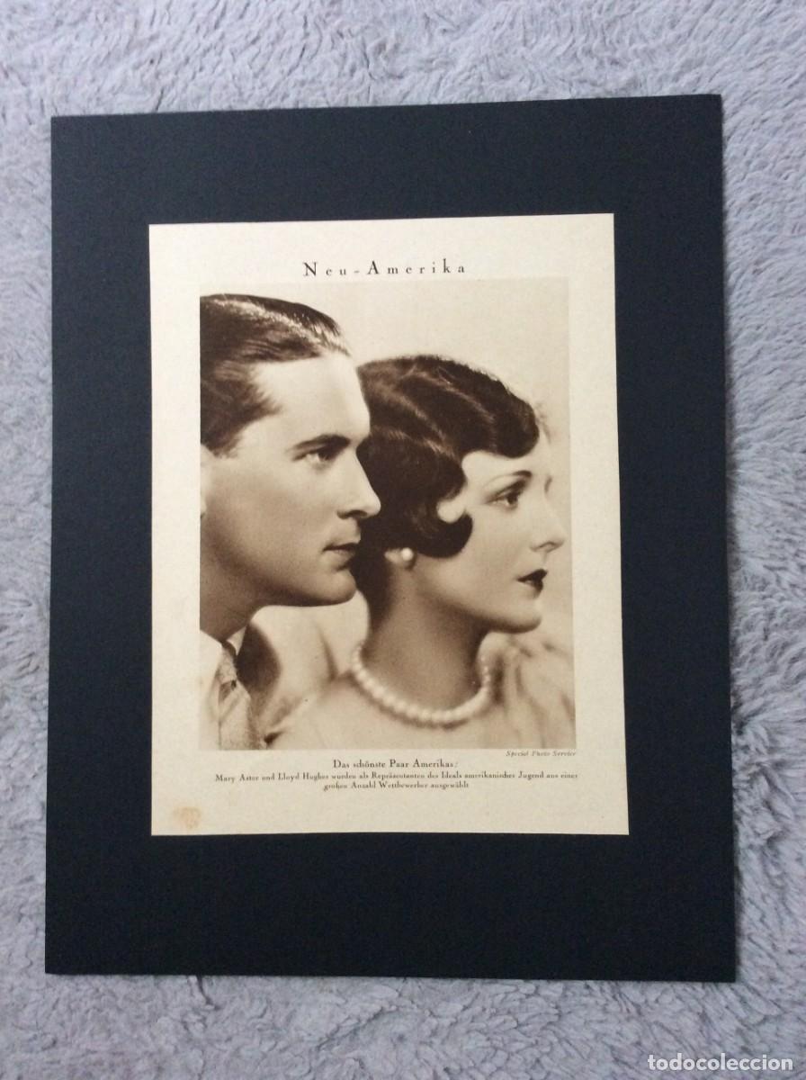 Arte: O casal mais bonito da Am&eacute;rica: Atores de cinema americano. L&aacute;mina fotogr. dos anos 20