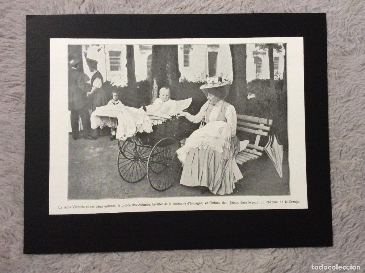 Arte: La reine Victoria et ses deux enfants... L&aacute;mina fotogr. original de 1908