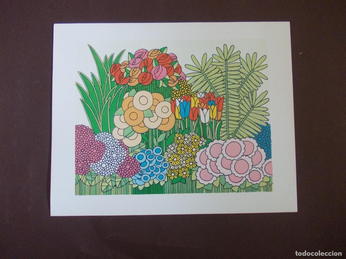 Arte: L&aacute;mina Composici&oacute;n floral multicolor ilustraci&oacute;n decorativa dise&ntilde;o gr&aacute;fico edici&oacute;n Japizua
