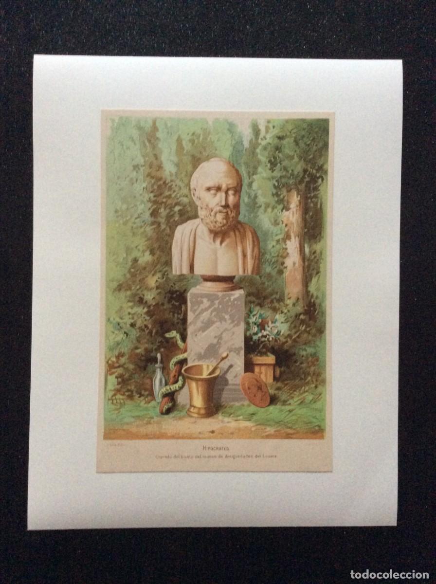 Art: Hip&oacute;crates. Lind&iacute;ssima l&aacute;mina editada por J. Seix editor no in&iacute;cio do s&eacute;c. XX