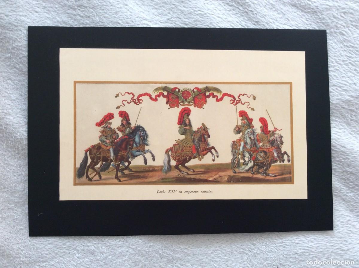 Arte: Tema: Louis XIV. Lote com 2 belas l&aacute;minas coloridas iluminadas de 193?