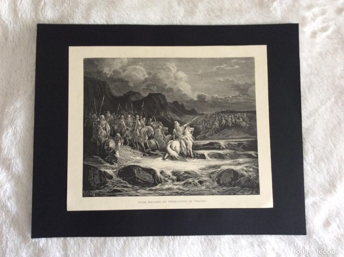 Arte: Judas Macabeo en persucion de Timoteo. Imagem B&iacute;blica do Antigo Testamento. L&aacute;mina do s&eacute;c. XIX