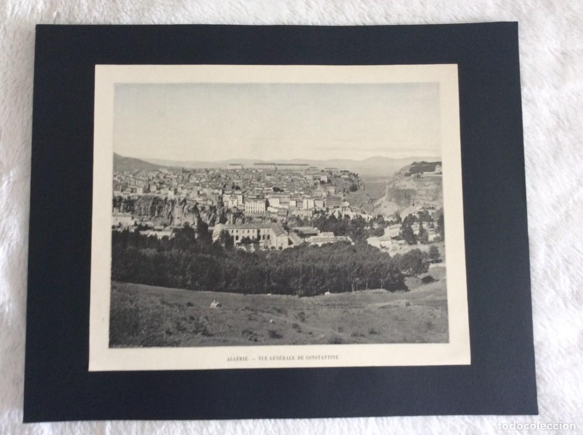 Arte: &Aacute;lgerie - Vue g&eacute;nerale de Constantine. L&aacute;mina fotogr&aacute;fica monocrom&aacute;tica do s&eacute;culo XIX