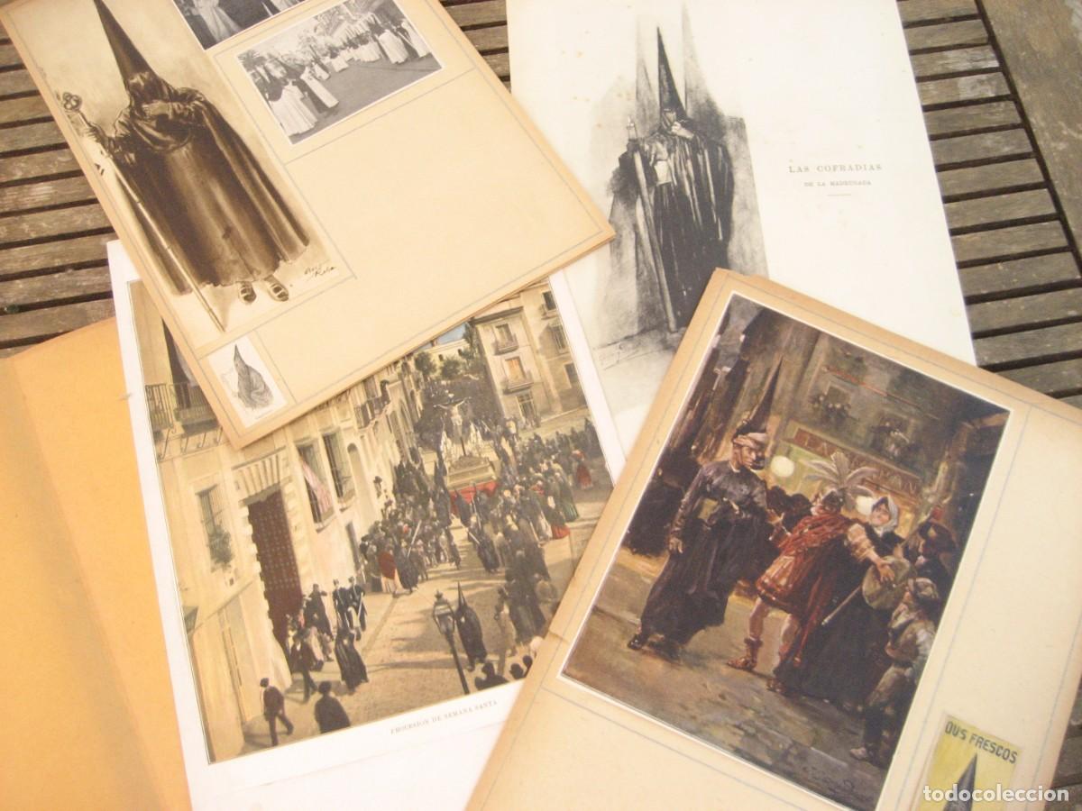 Arte: antiguas laminas procesi&oacute;n Semana santa , cofradias , encapuchados , capirote recopilacion