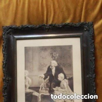 Kunst: L&aacute;mina con escena de &eacute;poca en marco de madera. Buen estado de conservaci&oacute;n (ver fotos).