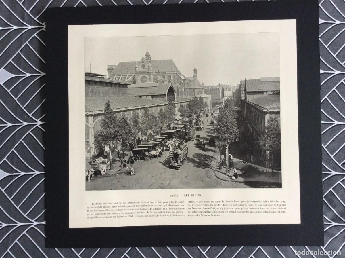 Arte: Paris - Les Halles - L&aacute;mina fotogr. monocrom&aacute;tica do s&eacute;c. XIX