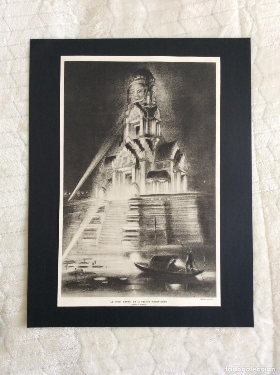 Arte: Le motif central section Indochinoise. Exposi&ccedil;&atilde;o universal de 1931. L&aacute;mina original de 1931