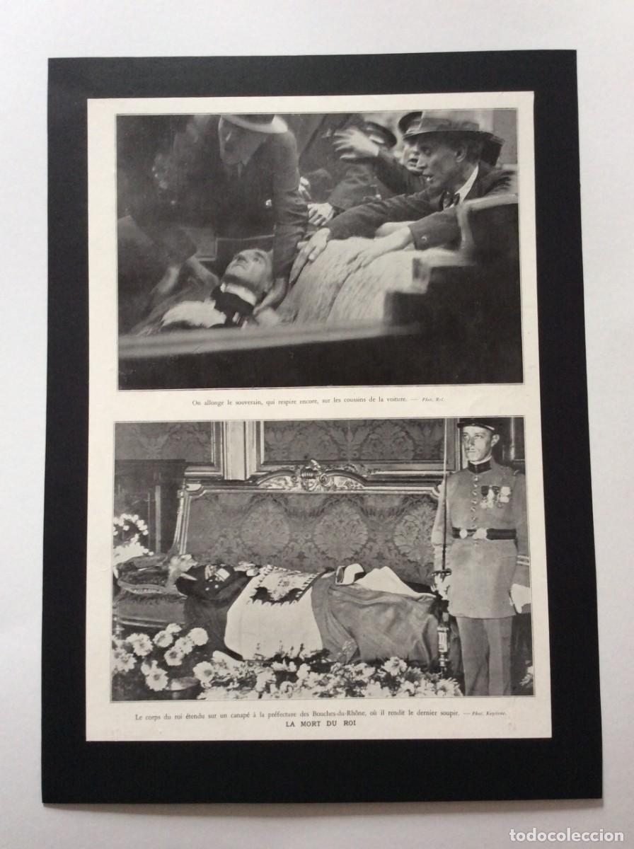 Kunst: Tema: A morte do Rei Alexandre I da Jugosl&aacute;via em 1934. 2 l&aacute;minas francesas originais de 1934